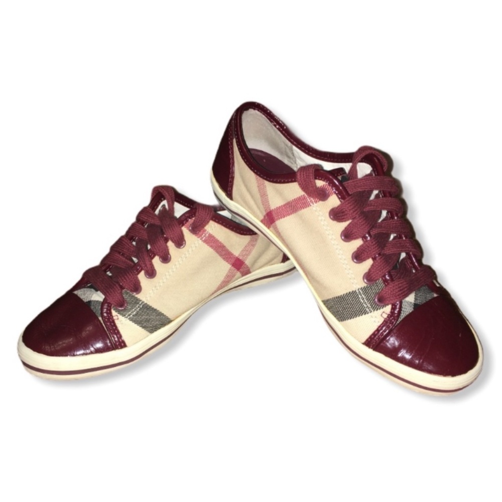 Burberry London Tan Black Burgundy Nova Check